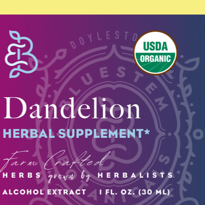 Cane Alcohol Tincture, Dandelion, Whole Plant, ORG