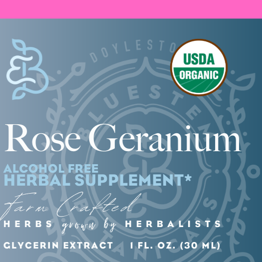 Glycerin Extract, Rose Geranium, ORG – Bluestem Botanicals