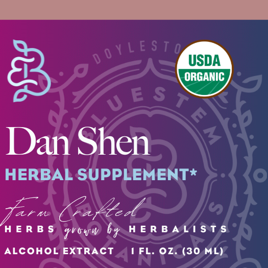 Cane Alcohol Tincture, Dan Shen, Chinese Salvia, Red Root Sage, ORG