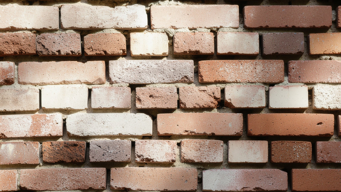 Pattern of red and beige bricks