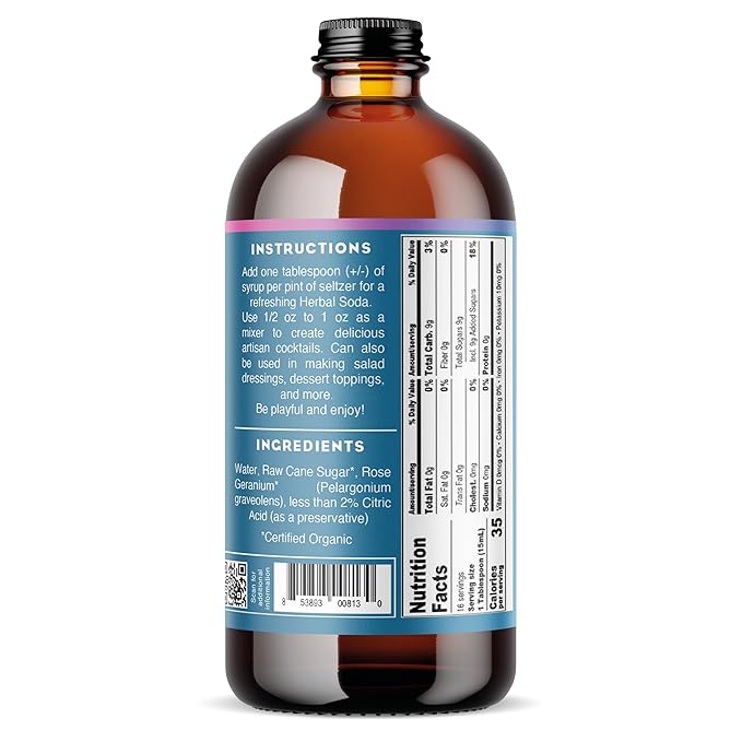Simple Syrup, Rose Geranium, ORG